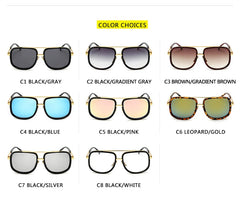 New Fashion Big Frame Sunglasses - Retro Square Metal