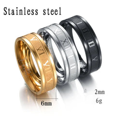 Vintage Roman Numerals Men's Ring - Stainless Steel