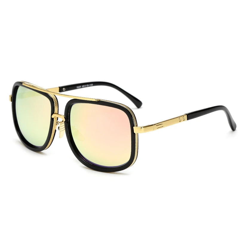 New Fashion Big Frame Sunglasses - Retro Square Metal