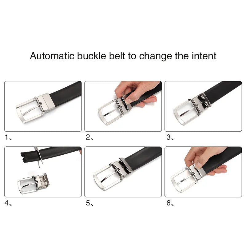 Luxury Reversible Buckle Leather Belt