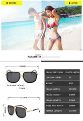 New Fashion Big Frame Sunglasses - Retro Square Metal