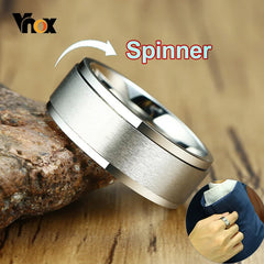 VNOX Spinner Ring for Men - Classic Stainless Steel