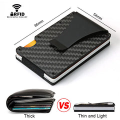 DIENQI Carbon Fiber Card Holder - Minimalist RFID-Blocking Magic Wallet