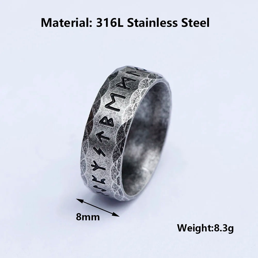 Odin Viking Rune 316L Stainless Steel Men's Ring