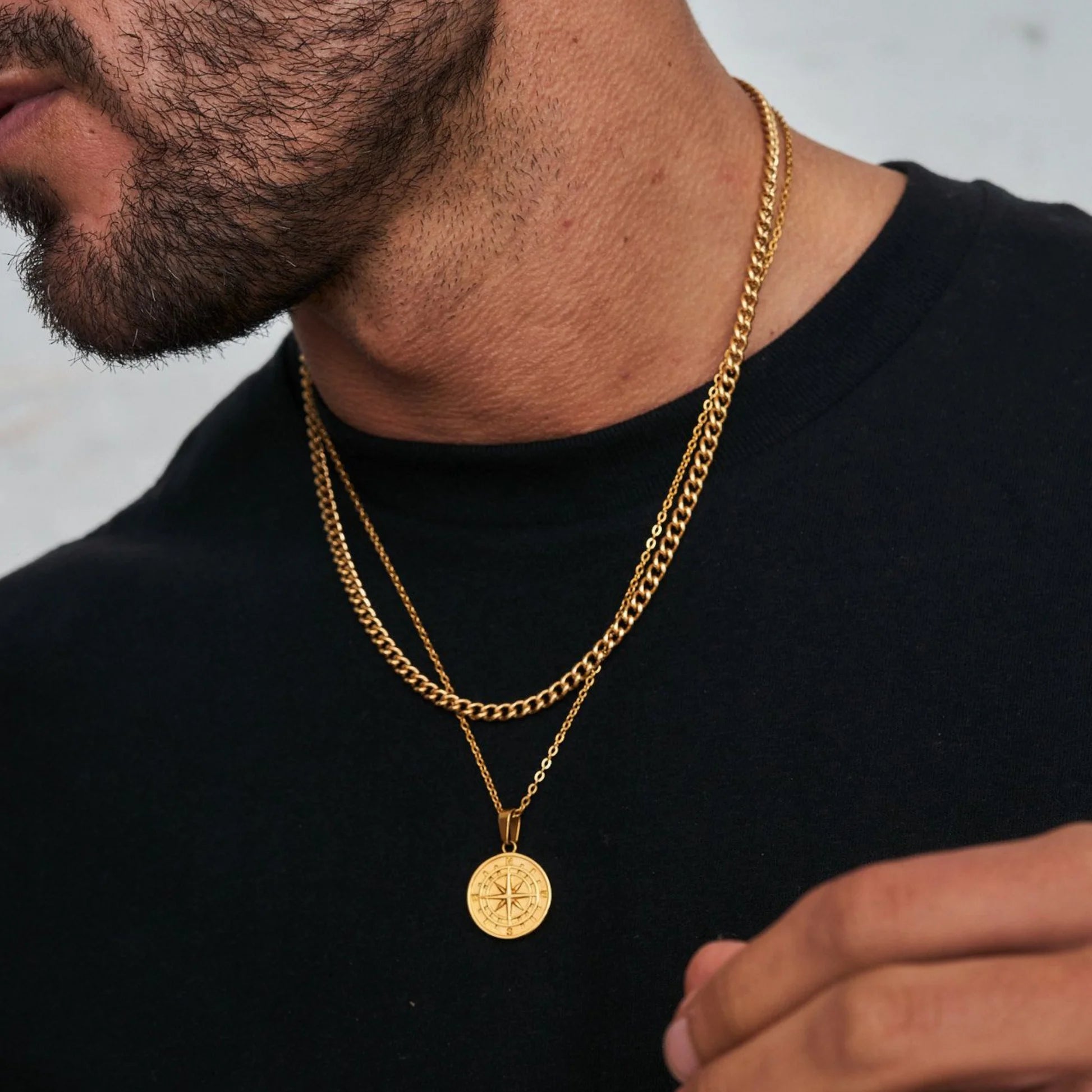 VNOX Layered Sailing Compass Necklace