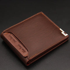 New Men's Short Multi-function Draw Card Wallet - Fashion Casual Style