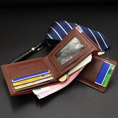 New Men's Short Multi-function Draw Card Wallet - Fashion Casual Style