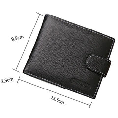 JINBAOLAI Cow Leather Men's Wallet - Solid Sample Style with Zipper