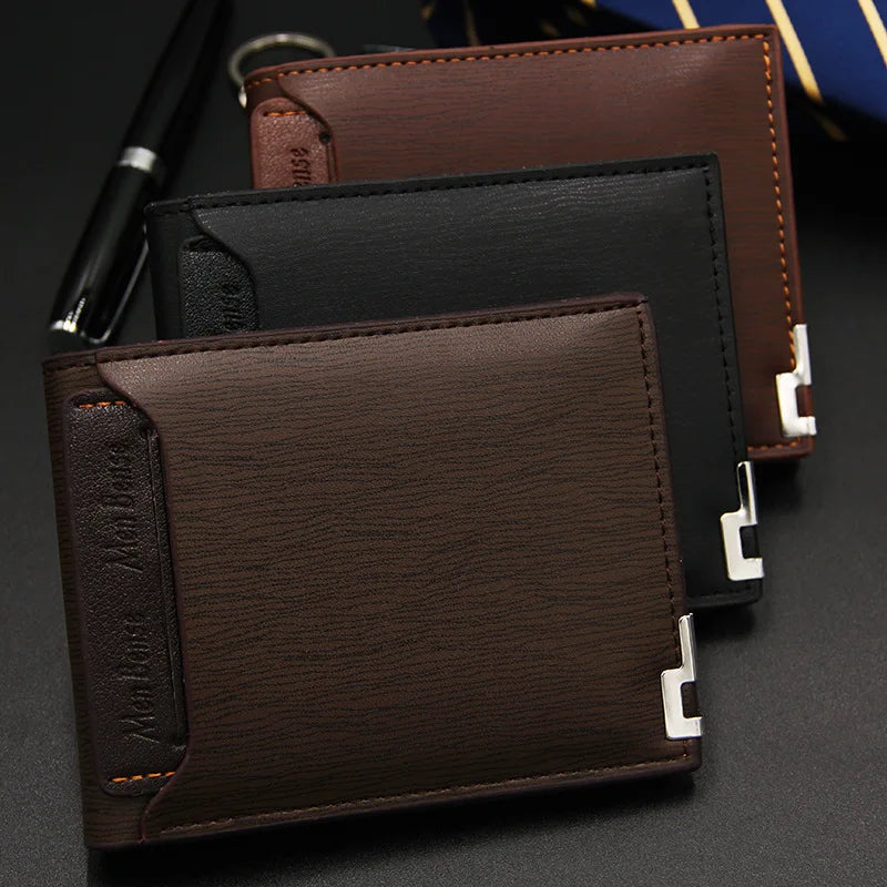 New Men's Short Multi-function Draw Card Wallet - Fashion Casual Style