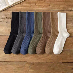 Simple Cotton Ridged Dress Socks