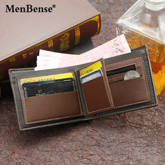 New Men's Short Cross Section Youth Tri-fold Wallet - Business Multi-card