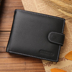 JINBAOLAI Cow Leather Men's Wallet - Solid Sample Style with Zipper