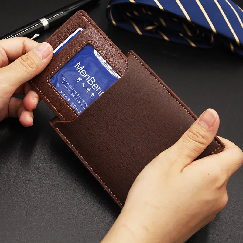 New Men's Short Multi-function Draw Card Wallet - Fashion Casual Style