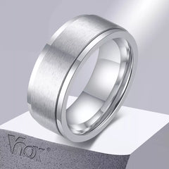 VNOX Spinner Ring for Men - Classic Stainless Steel